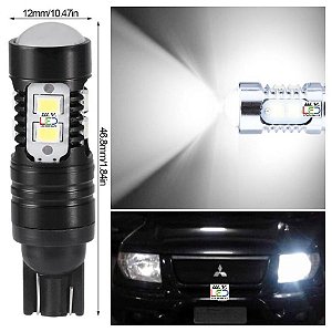 Ultra LED Pingo T10 T15 com 10 Leds Cree Frontal Luz Muito Forte Alto Brilho 12v Branco