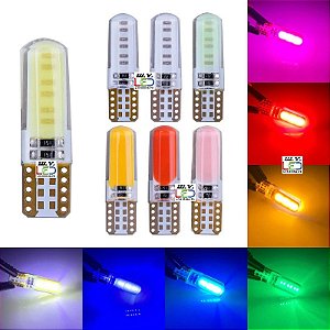 LED T10 2 LEDs COB Resinado Pingo w5w Canbus Chip Meia Luz / Farolete / Lanterna Dianteira / Placa / Leitura 12v