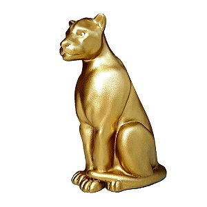 Escultura Pantera Estilizada Dourada