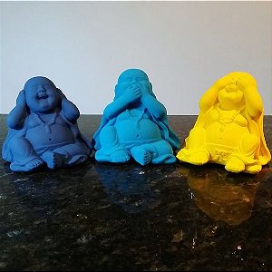 Mini Budas Sábios Petróleo, Turquesa e Amarelo