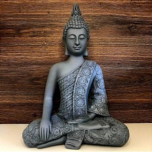 Big Buda Bhumisparsha Mudra Quartzen Gray