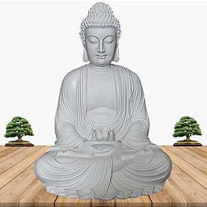 Buda White Stone 55 Cm | Dhyana Mudra