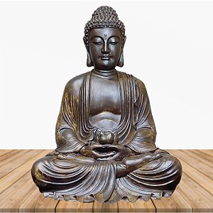 Big Buda Dhyana Mudra Old Tabaco 57 Cm