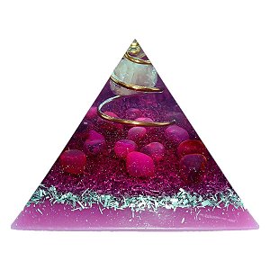Orgonite Pirâmide Rosa - Amor | 6x5 cm