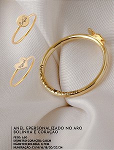 Anel Personalizado De Coração ou Bolinha