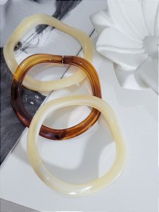 Mix de Braceletes Acrílico Ondulado