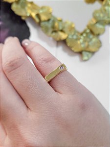 Anel de Dedinho com Zircônia Cristal