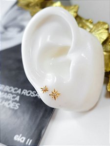 Brinco Estrela com Zircônia Central