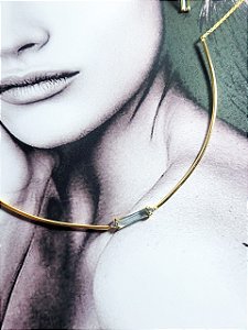 Choker Aro com Topázio e Pontos de Luz