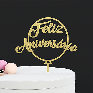 Topo de Bolo Feliz Aniversário Nº5