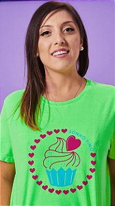 Camiseta Feminina Cupcake Verde