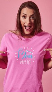 Camiseta Feminina Bon Appetit Rosa