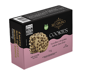 Cookies Baunilha com Gotas de Chocolate 90g - Vegano, Sem Glúten e Lactose