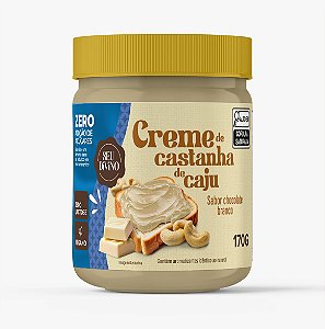 Creme de Castanha de Caju Sabor Chocolate Branco 170g – Zero Açúcar, Vegano, Sem Gluten e Lactose