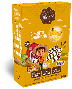 Linha Infantil - Biscoito de Banana 50g - Vegano, Sem Gluten e Lactose