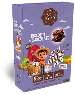 Linha Infantil Biscoito de Chocolate 50g - Vegano, Sem Glúten e Lactose