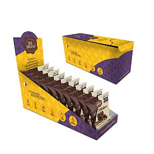 Pack c/ 10 und Alfajor Chocolate 40g Recheio e Cobertura de Chocolate - Vegano, Sem Glúten e Lactose