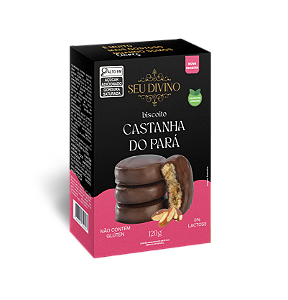 Biscoitos Castanha do Pará 120G com Cobertura de Chocolate - Vegano, Sem Glúten e Lactose