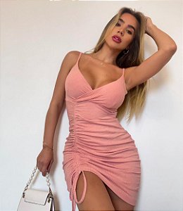 Vestido Curto Feminino Justo Tubinho De Alcinha Com Slip Dress