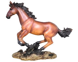 Estatueta Cavalo Marrom G Oldway 41X51Cm