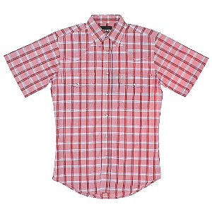 camisa xadrez wrinkle vermelha - wrangler 41x283p3