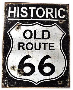 placa decoração historic old route 66