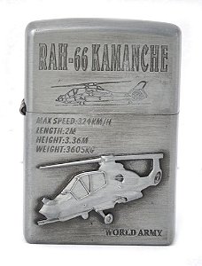 isqueiro prateado rah-66 kamanche - noble elegant