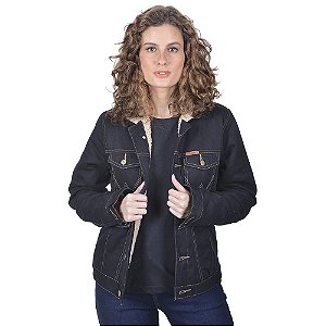 JAQUETA WRANGLER FEMININA JEANS PRETA WF7017