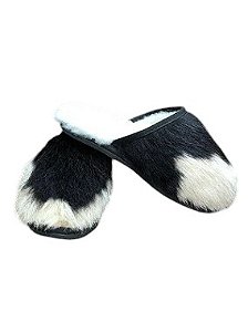 PANTUFAS COURO BOI E LÃ DE OVELHA