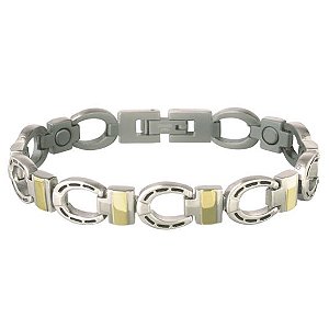 Pulseira Ferradura Pequena Aço Inox Magnetic #22570  Sabona