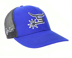Bone Spin Em Azul Tela Preta Simbolo Preto U.S.A.