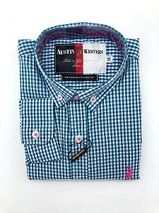 CAMISA INFANTIL AUSTIN XADREZ AZUL