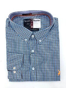 CAMISA AUSTIN M/L XADREZ AZUL