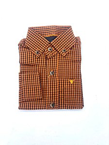 CAMISA INFANTIL LAÇO FORTE LARANJA MANGA LONGA