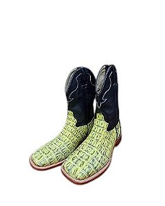BOTA JÁCOMO JACARE BEGE NAPA PRETA 2982 RGDQL