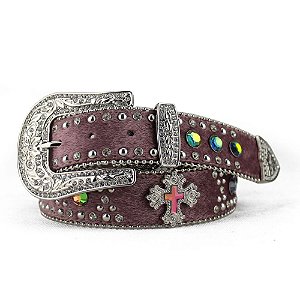 cinto sintetico made in lida pelo de boi replica rosa t116