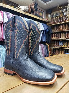 BOTA JACOMO AVESTRUZ PRETA 3182 XMDQ