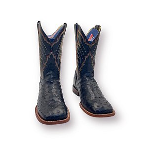 BOTA JACOMO AVESTRUZ PRETA 3182 XMDQ