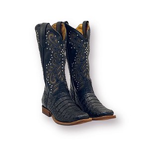 BOTA GOYAZES JACARE FLEX BARRIGA PRETA 193211JC
