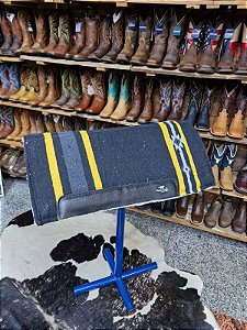 MANTA PARA SELA BOOTS HORSE NAVAJO COMBAT PRETA/AMARELA 30X32