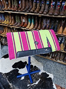 MANTA PARA SELA BOOTS HORSE NAVAJO COMBAT VERDE/ROSA 30X32