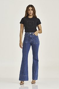 CAMISETA TXC MEIA MALHA REGULAR PRETO BORDADA 51044