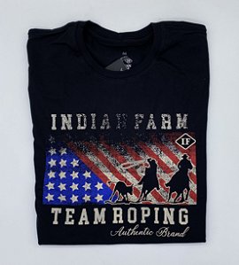 CAMISETA INDIAN FARM PRETA TEAM ROPING