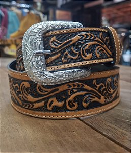 CINTO ZONA COUNTRY LONG HORN COURO