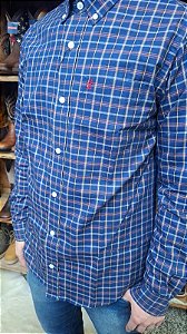 CAMISA ZONA COUNTRY XADREZ ML SLIM MARINHO