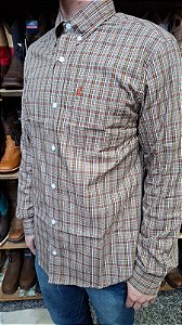 CAMISA ZONA COUNTRY XADREZ ML SLIM MARROM