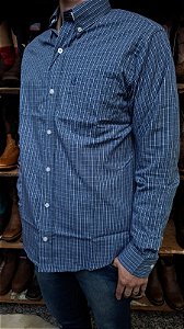 CAMISA ZONA COUNTRY XADREZ ML SLIM AZUL
