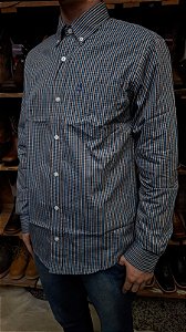 CAMISA ZONA COUNTRY XADREZ ML SLIM AZUL