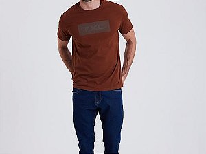 CAMISETA REGULAR MEIA MALHA PENTEADA 192609 MARROM