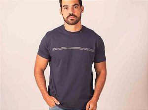 CAMISETA REGULAR MEIA MALHA PENTEADA 19275 MARINHO